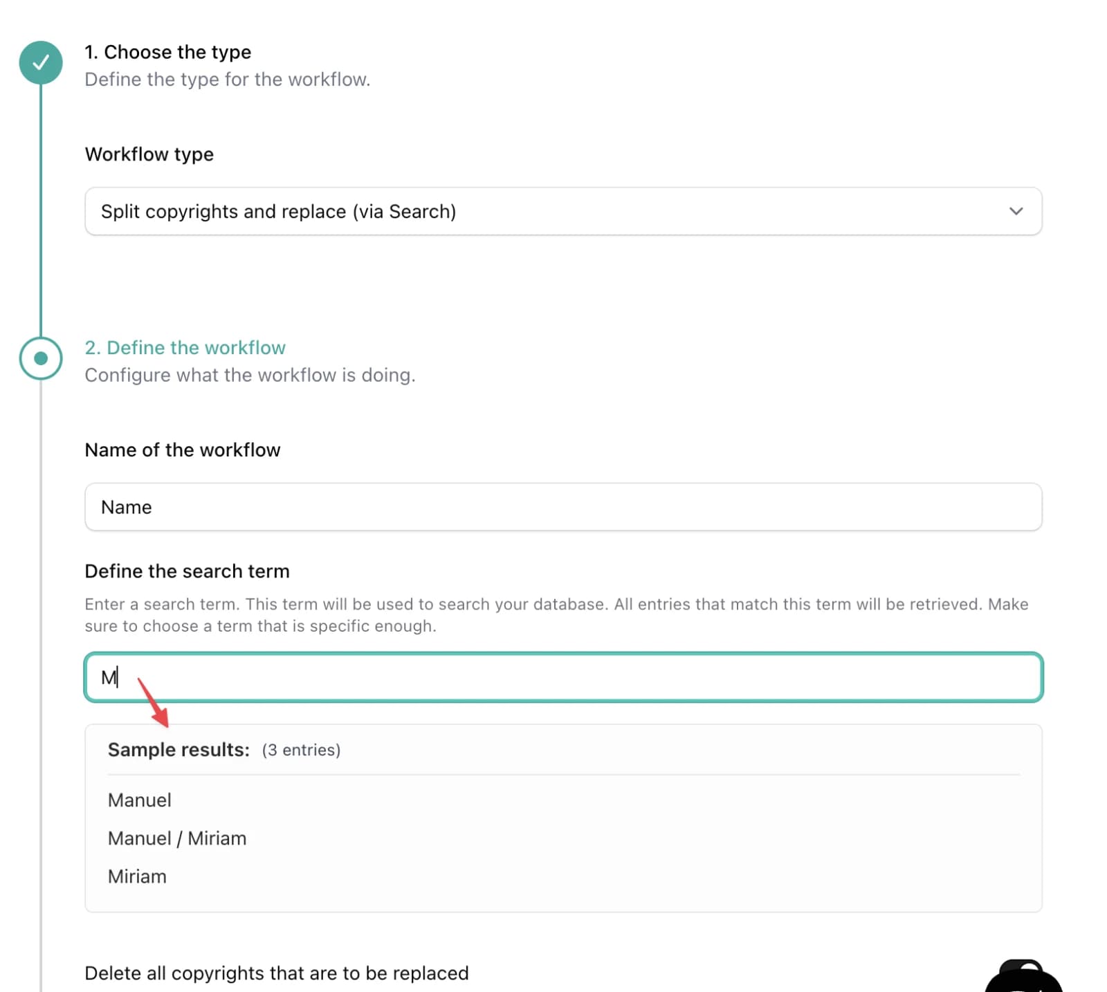 Fairu Workflow Splitting by term